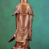 Close view of the folds across the back of the copper Yangliu Kuan Yin statue