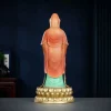 Rear of the 38 cm Putuo Guanyin, with red drapery, a green lower robe and lotus base