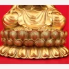 Two rows of ribbed lotus petals and a flared lower base beneath the 38 cm Nanhai Guanyin