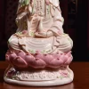 Slender vase, pink lotus petals and family-peace inscription on Hejia Ping An Guanyin