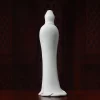 Rear view of Nianzhu Guanyin with a smooth hood and continuous white porcelain robe