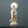 Standing painted porcelain Guanyin in the product demonstration video