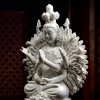 Opposite upper view of the white Thousand-Armed Kuan Yin, showing the layered arms and folded legs