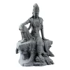 Larger Water Moon Guanyin statue on a white background, showing the crown, robes and lotus footrest