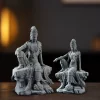 Water Moon Kuan Yin size comparison: 22.5 cm statue on the left and 14 cm statue on the right, sold individually
